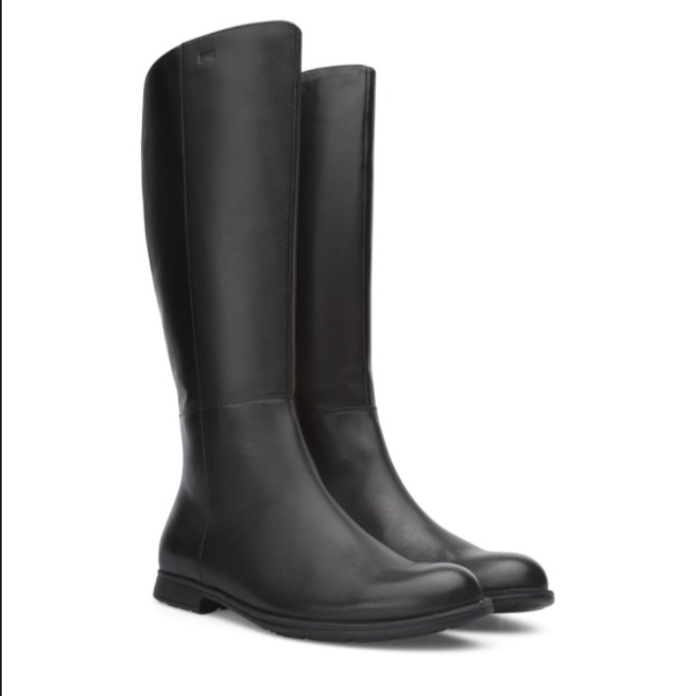 Camper Knee High Black Leather Boots, Worn ONCE